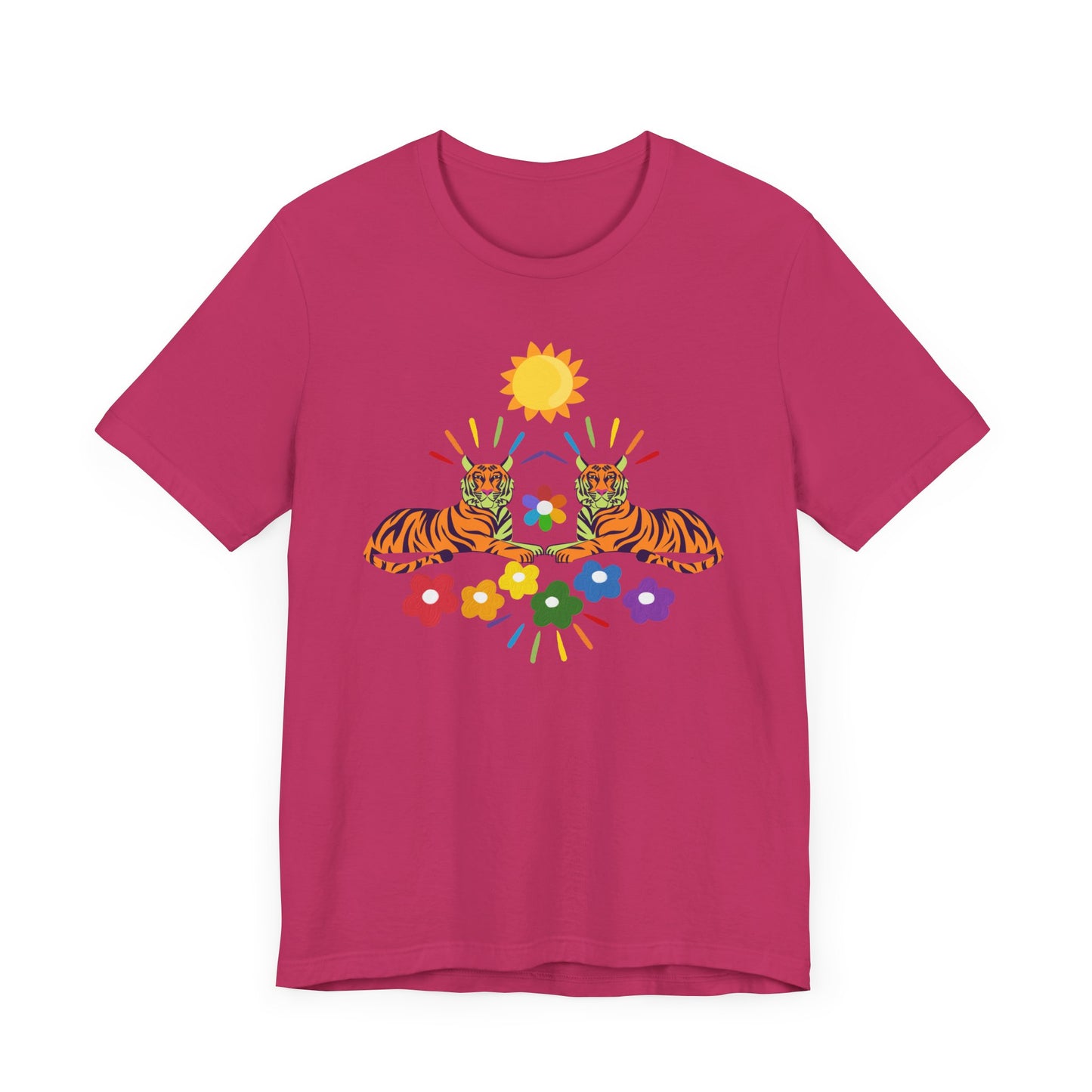 Tiger Flower Unisex Jersey Short Sleeve Tee