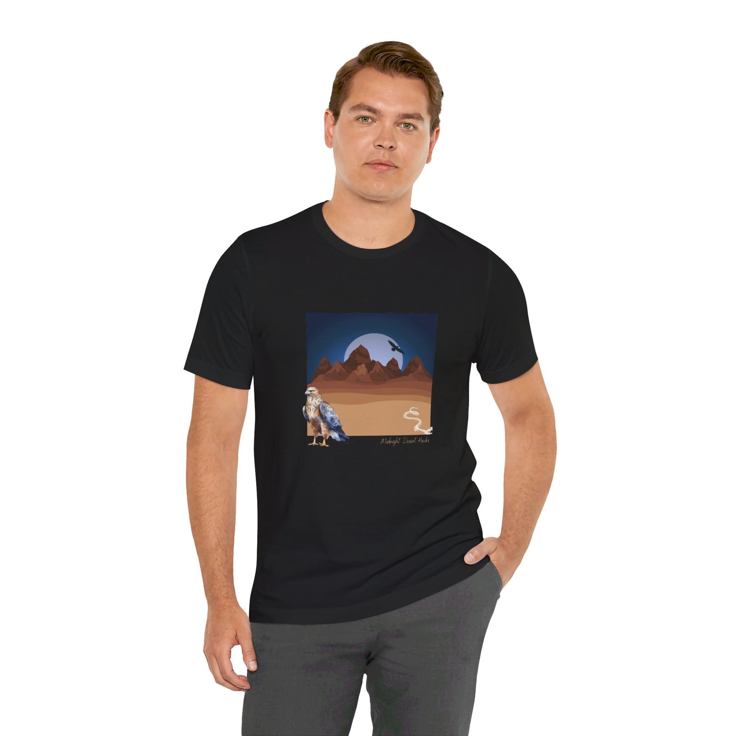 Midnight Desert Hawk-Unisex Jersey Short Sleeve Tee