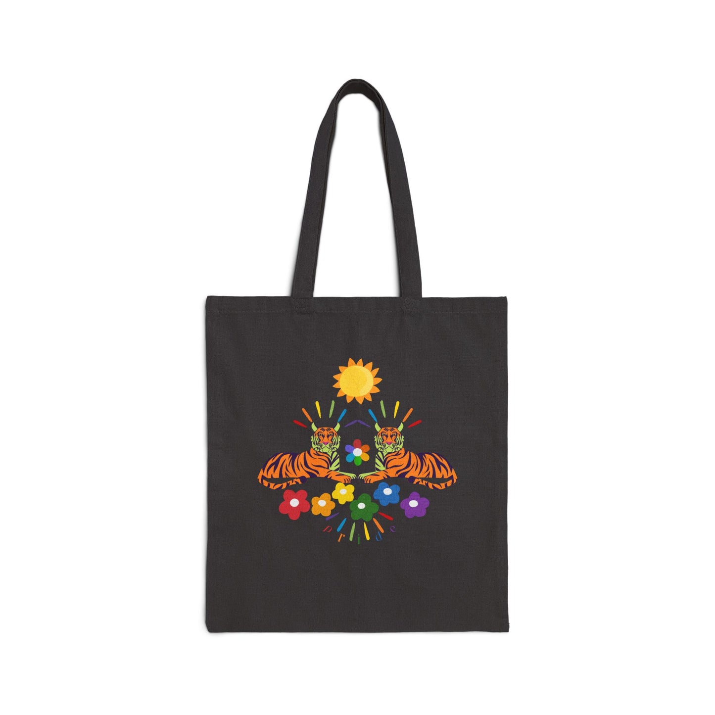 Tiger Flower Cotton Canvas Tote Bag