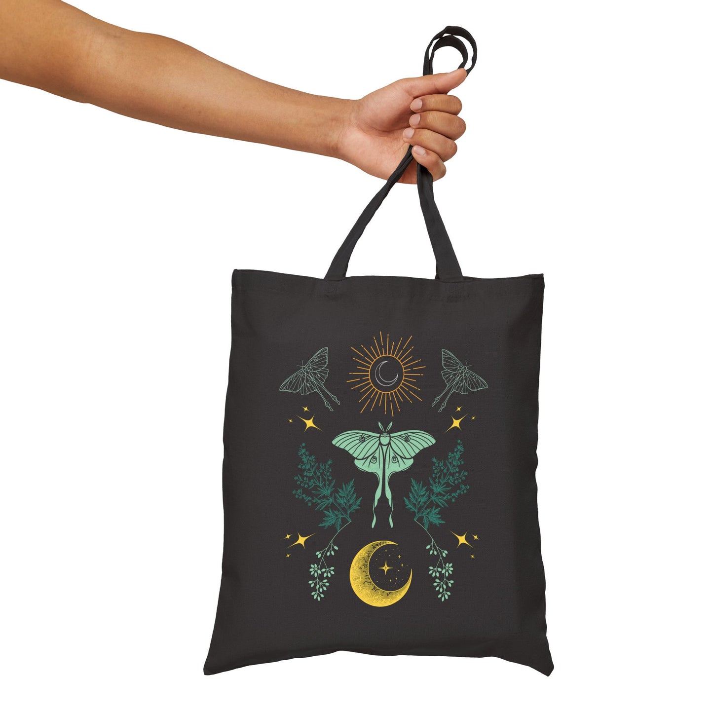 Luna Moth Cotton Canvas Tote Bag