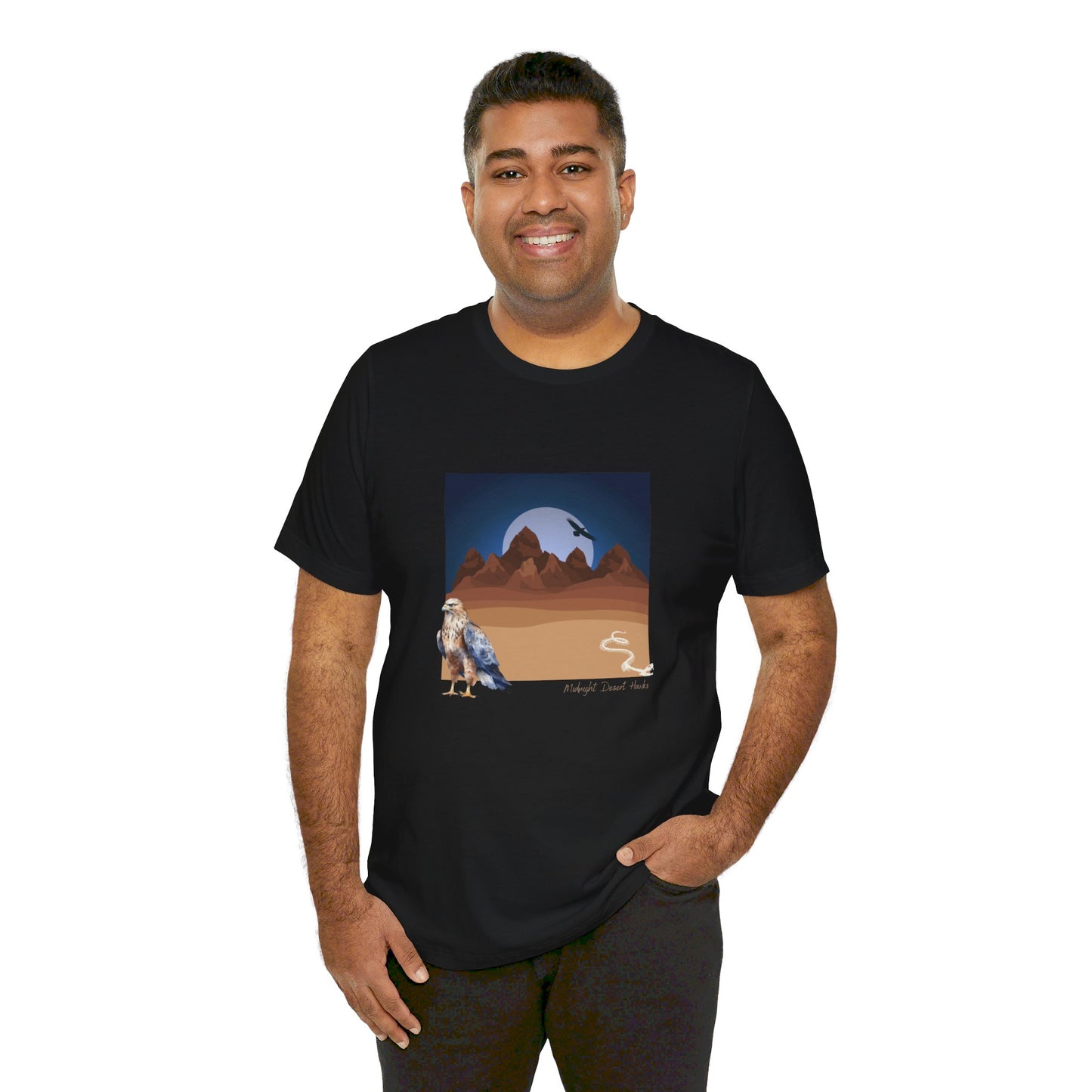 Midnight Desert Hawk-Unisex Jersey Short Sleeve Tee