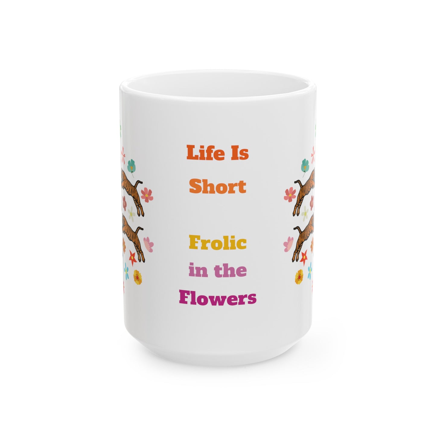 Tiger Frolic Ceramic Mug, (11oz, 15oz)