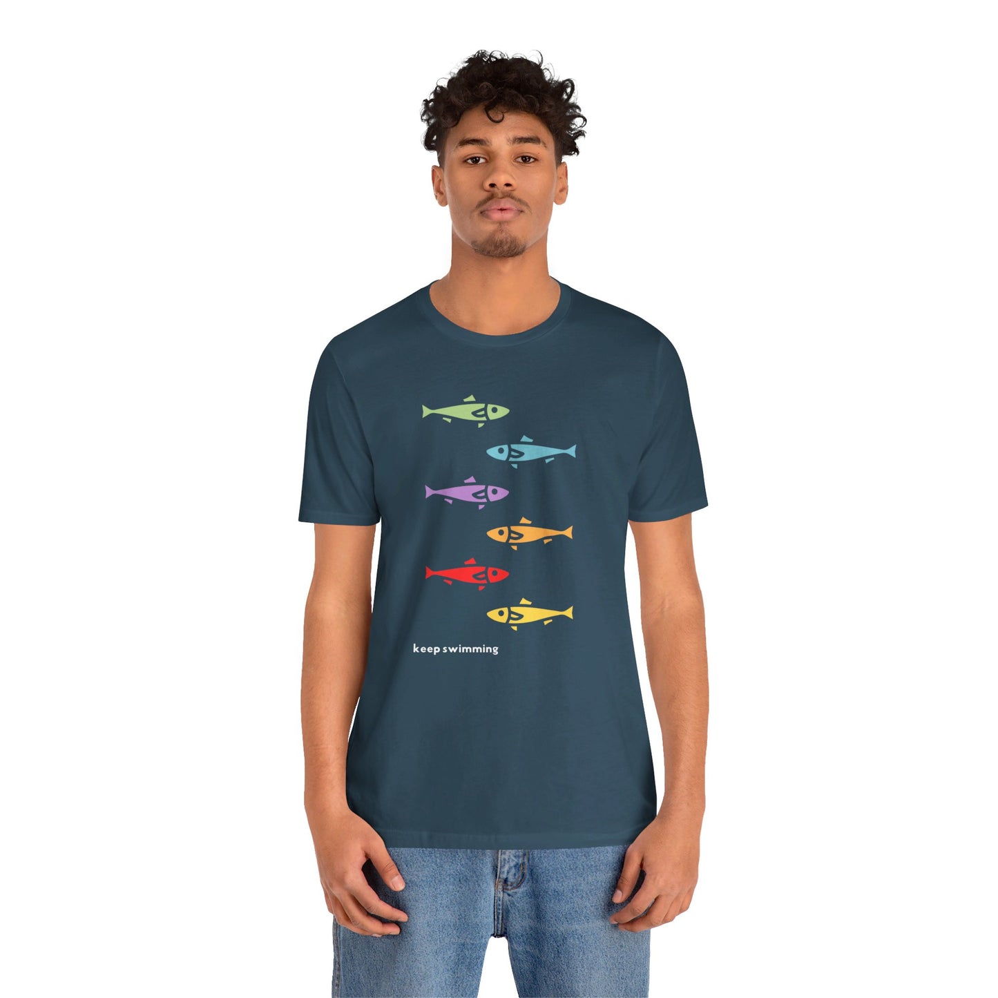 Keep Swimming Rainbow Unisex Jersey Short Sleeve Tee