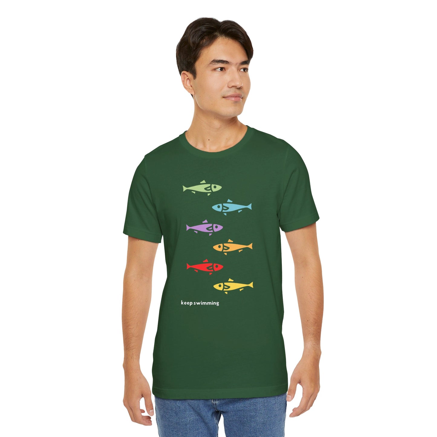 Keep Swimming Rainbow Unisex Jersey Short Sleeve Tee