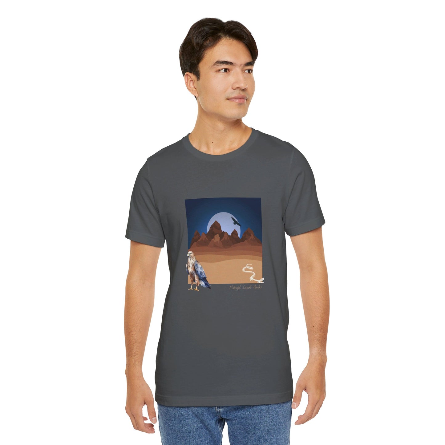 Midnight Desert Hawk-Unisex Jersey Short Sleeve Tee