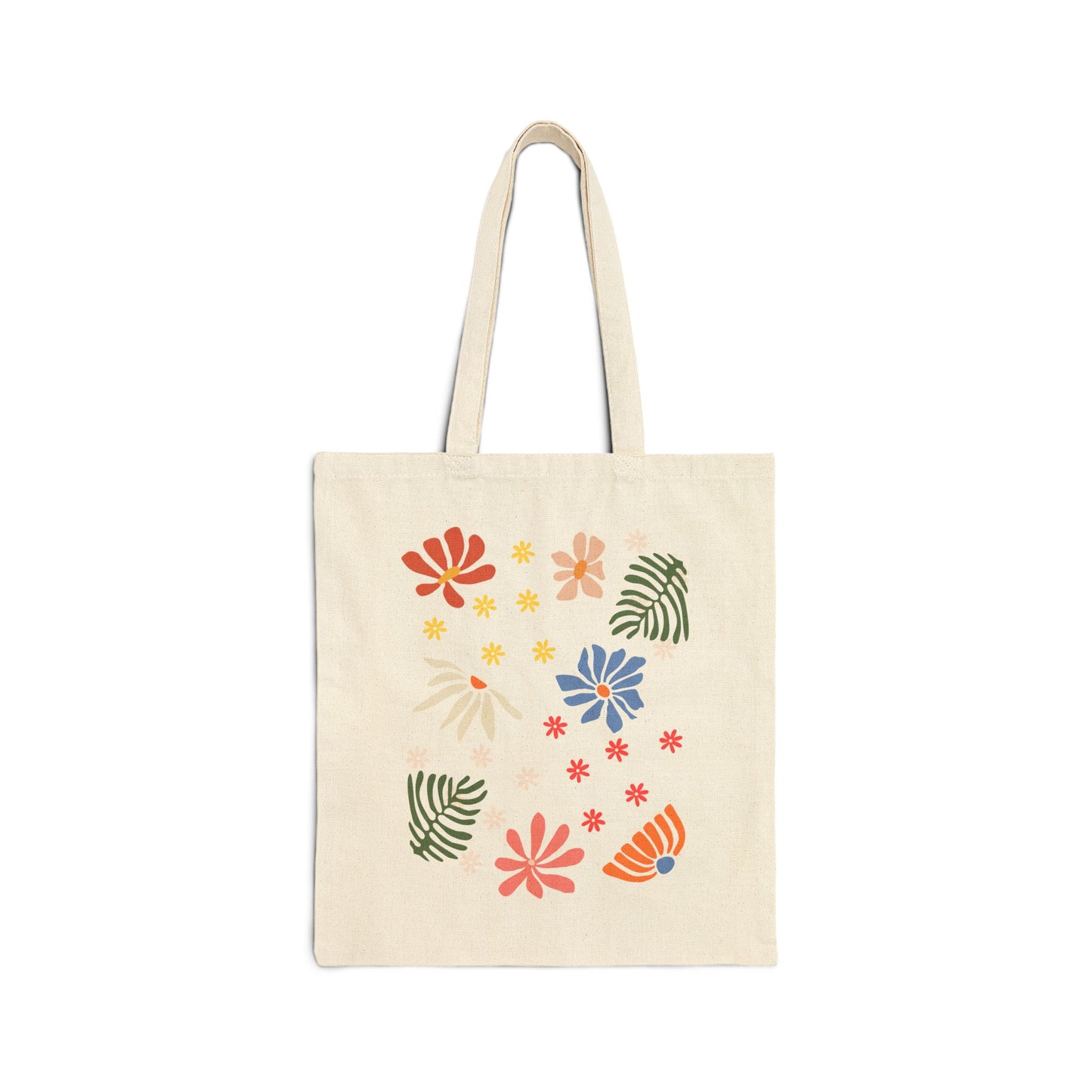 Abstract Flowers Cotton Canvas Tote Bag