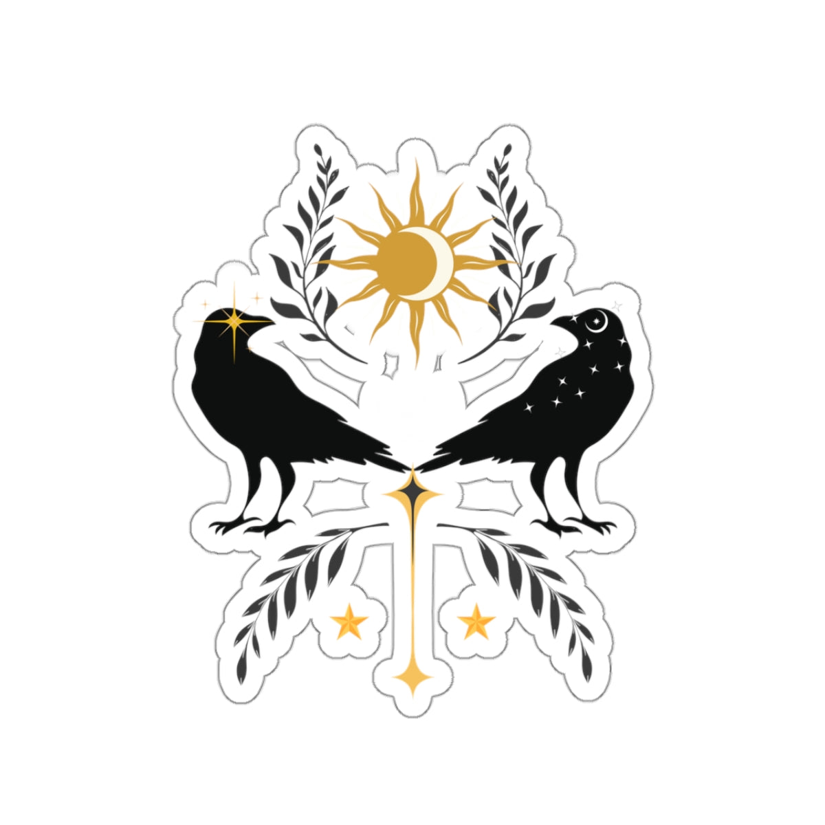 Sun-Moon Crow Kiss-Cut Stickers