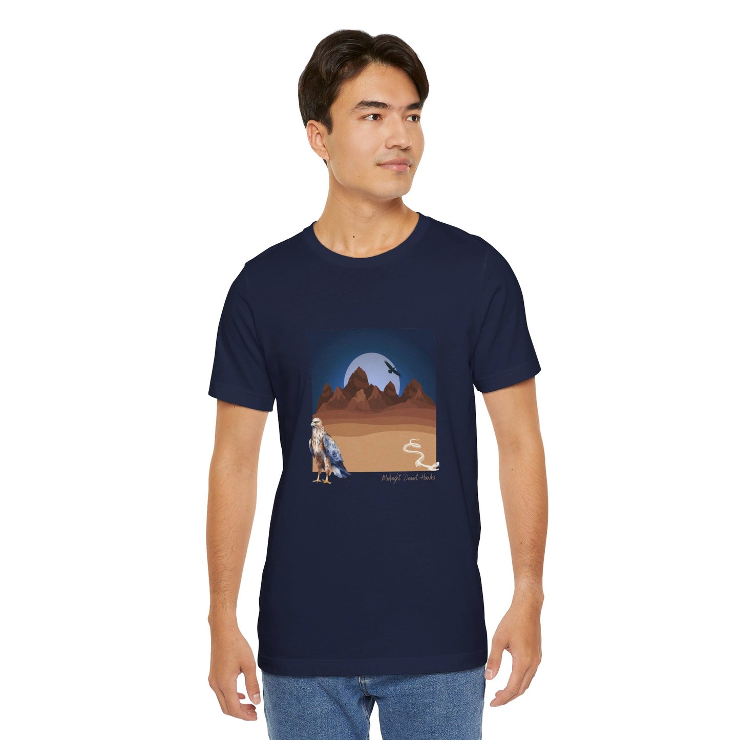 Midnight Desert Hawk-Unisex Jersey Short Sleeve Tee