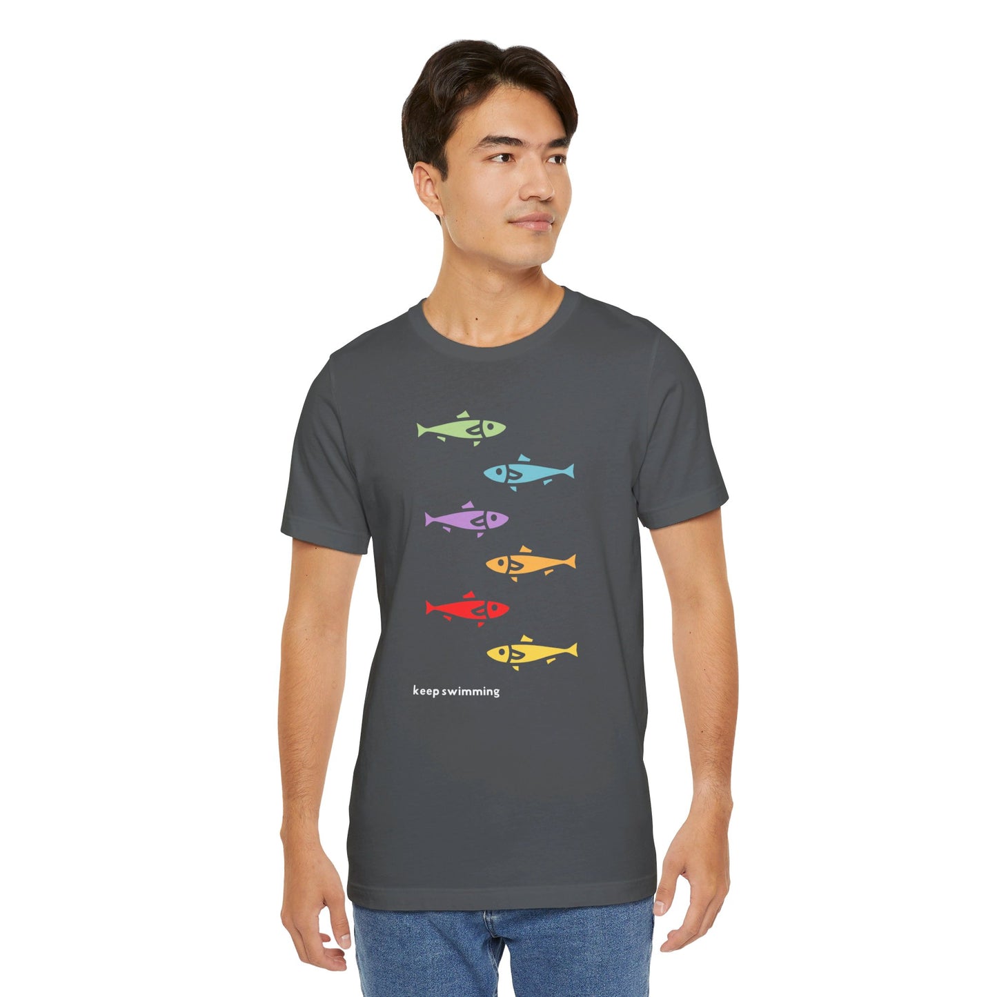 Keep Swimming Rainbow Unisex Jersey Short Sleeve Tee