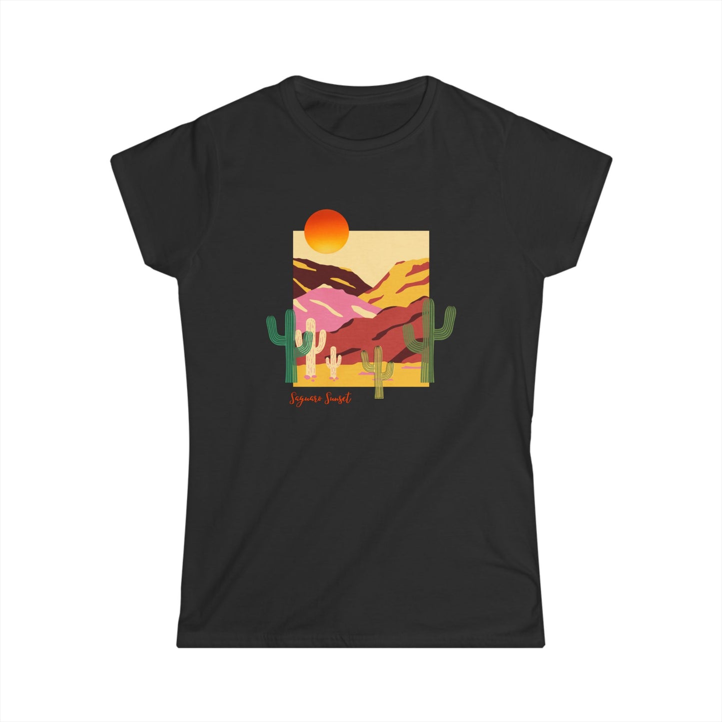 Saguaro Sunset- Women's Softstyle Tee