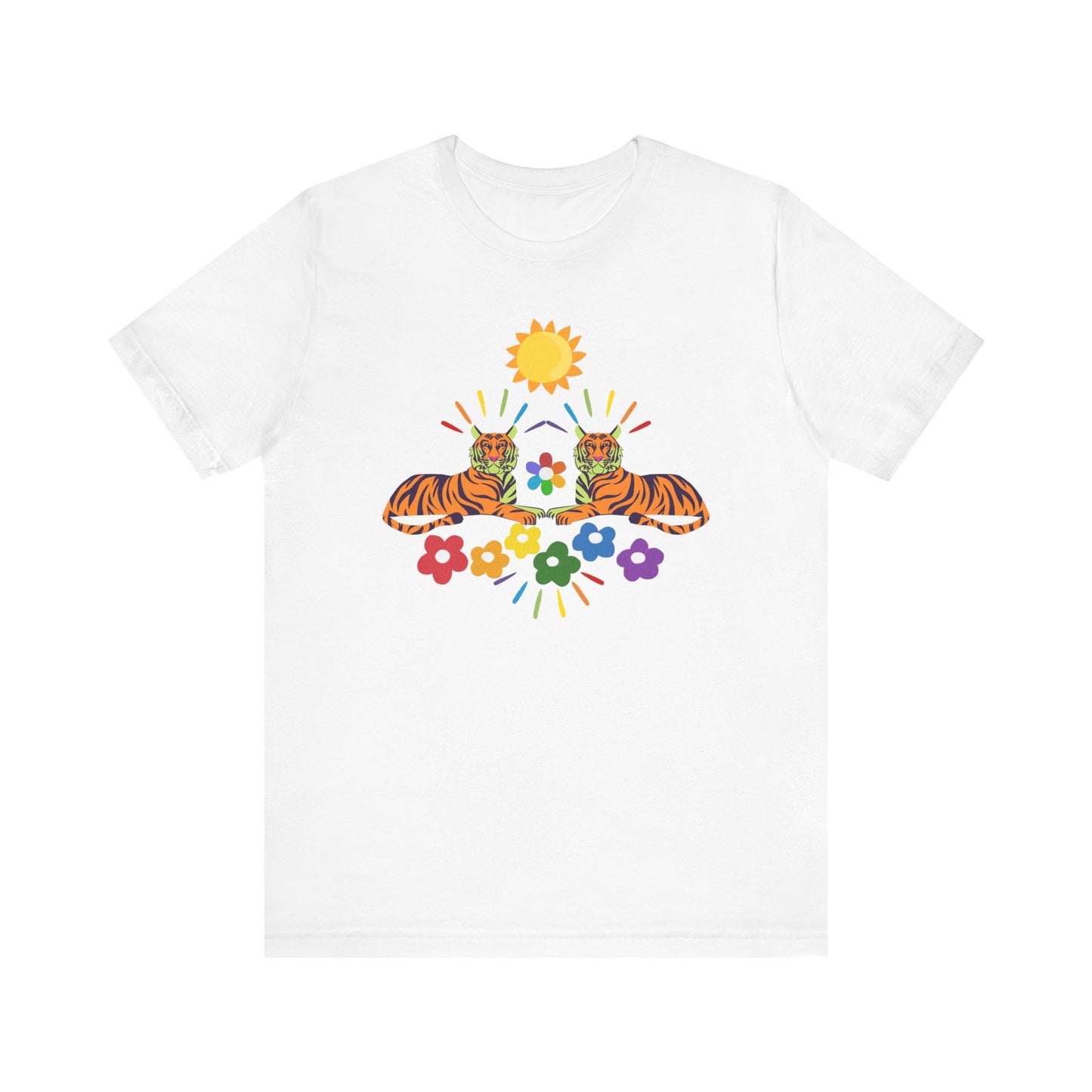 Tiger Flower Unisex Jersey Short Sleeve Tee
