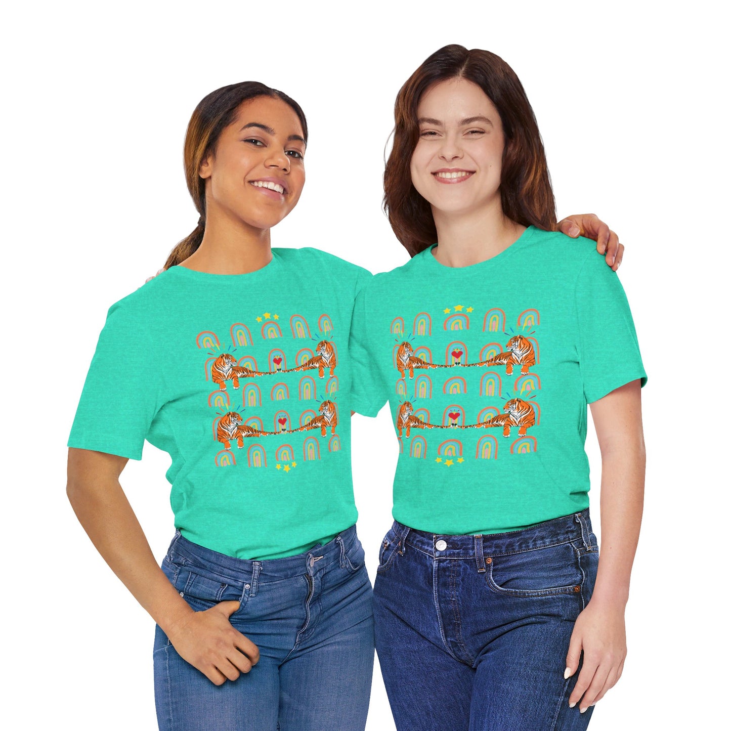 Rainbow Tigers - Unisex Jersey Short Sleeve Tee
