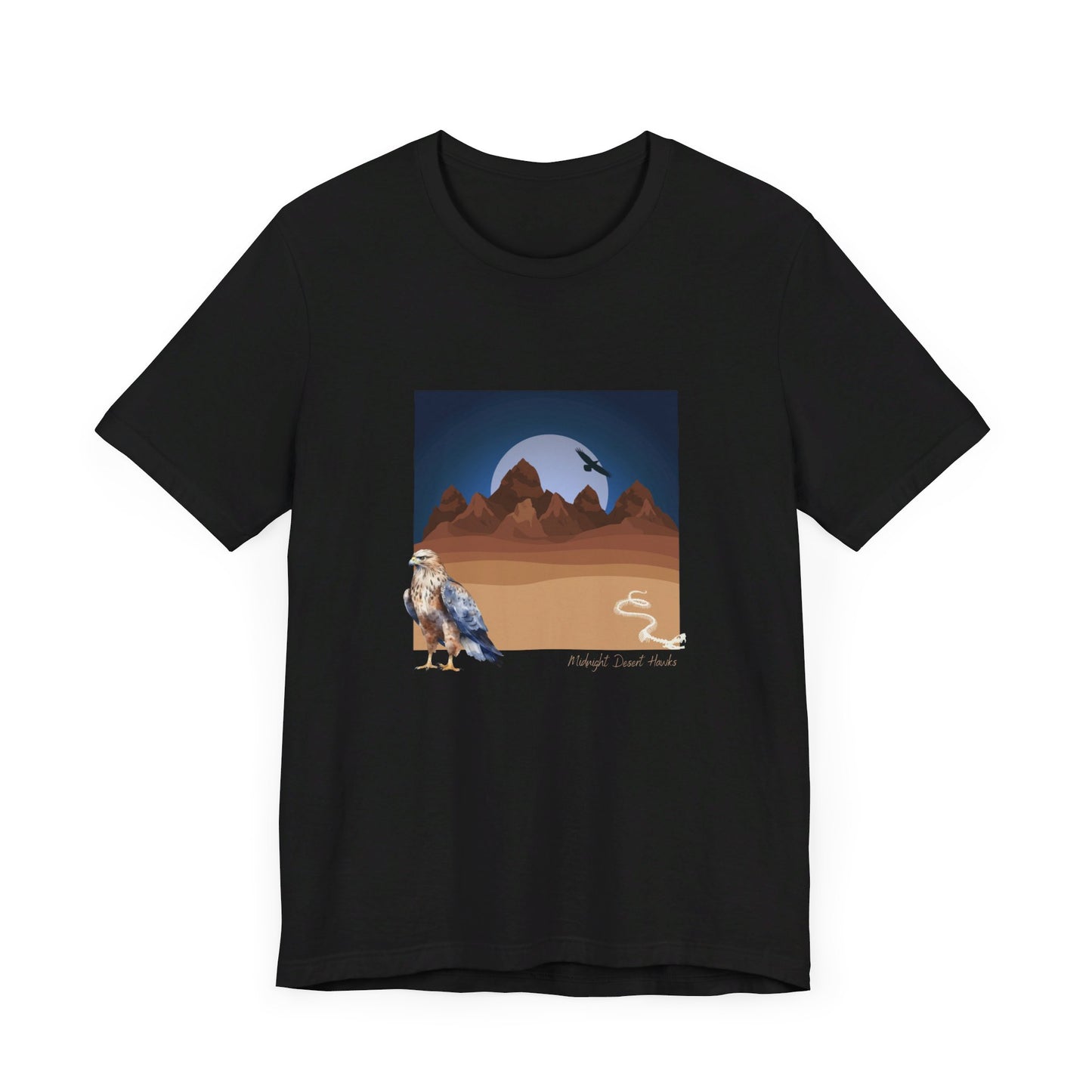 Midnight Desert Hawk-Unisex Jersey Short Sleeve Tee