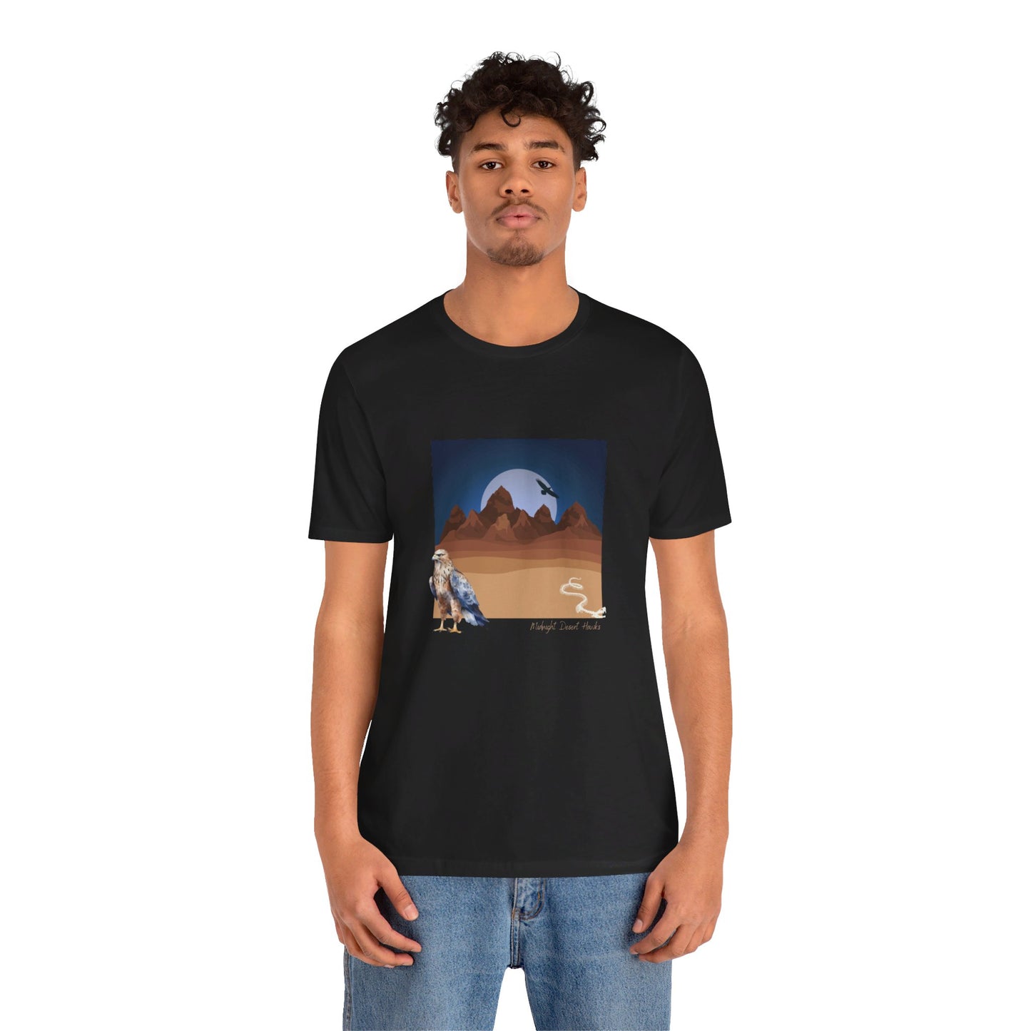Midnight Desert Hawk-Unisex Jersey Short Sleeve Tee