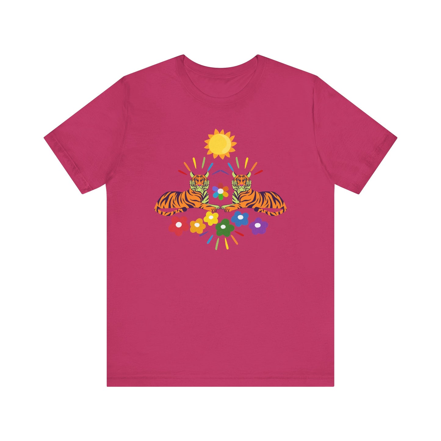 Tiger Flower Unisex Jersey Short Sleeve Tee