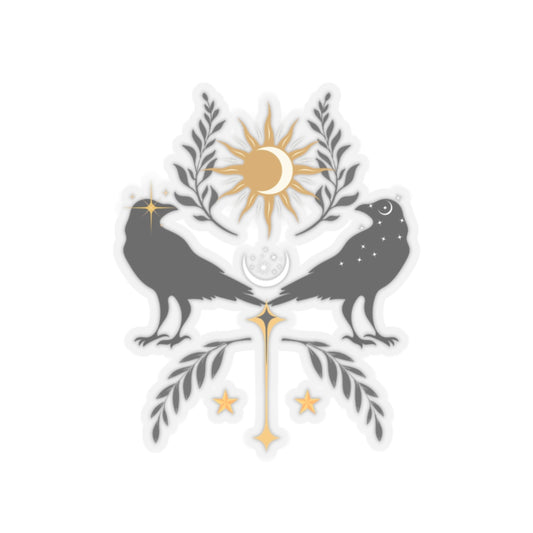Sun-Moon Crow Kiss-Cut Stickers