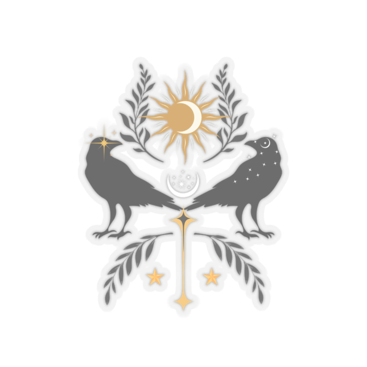 Sun-Moon Crow Kiss-Cut Stickers