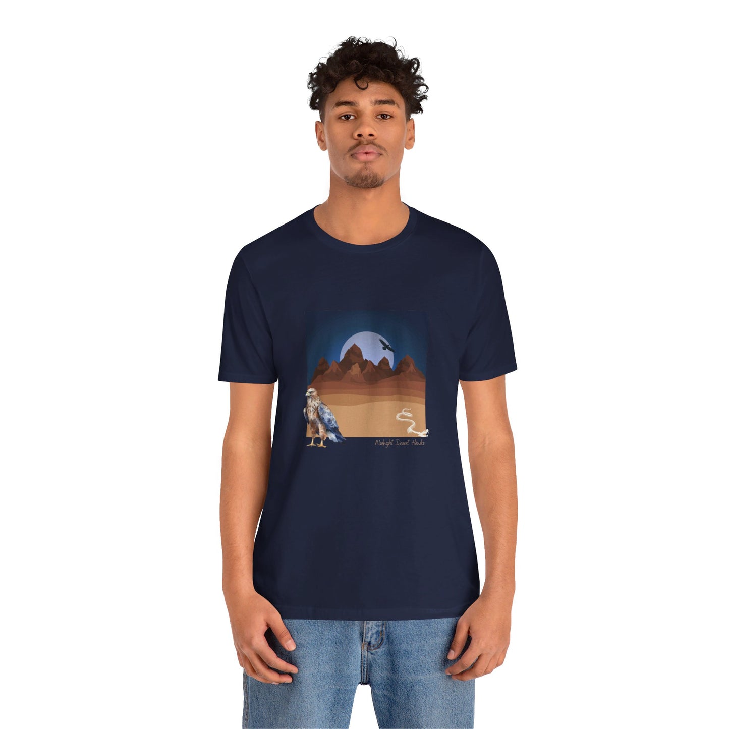 Midnight Desert Hawk-Unisex Jersey Short Sleeve Tee