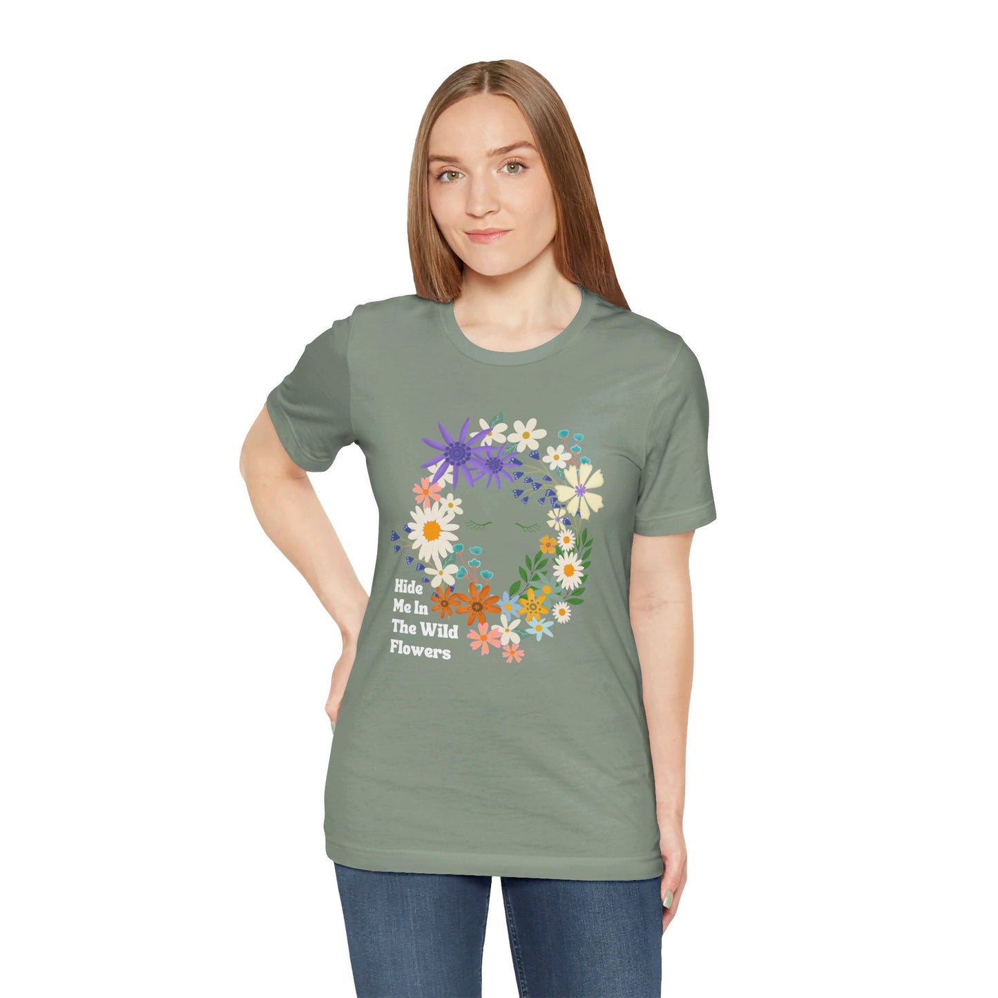 Hide Me In The WIldflowers Unisex Jersey Short Sleeve Tee