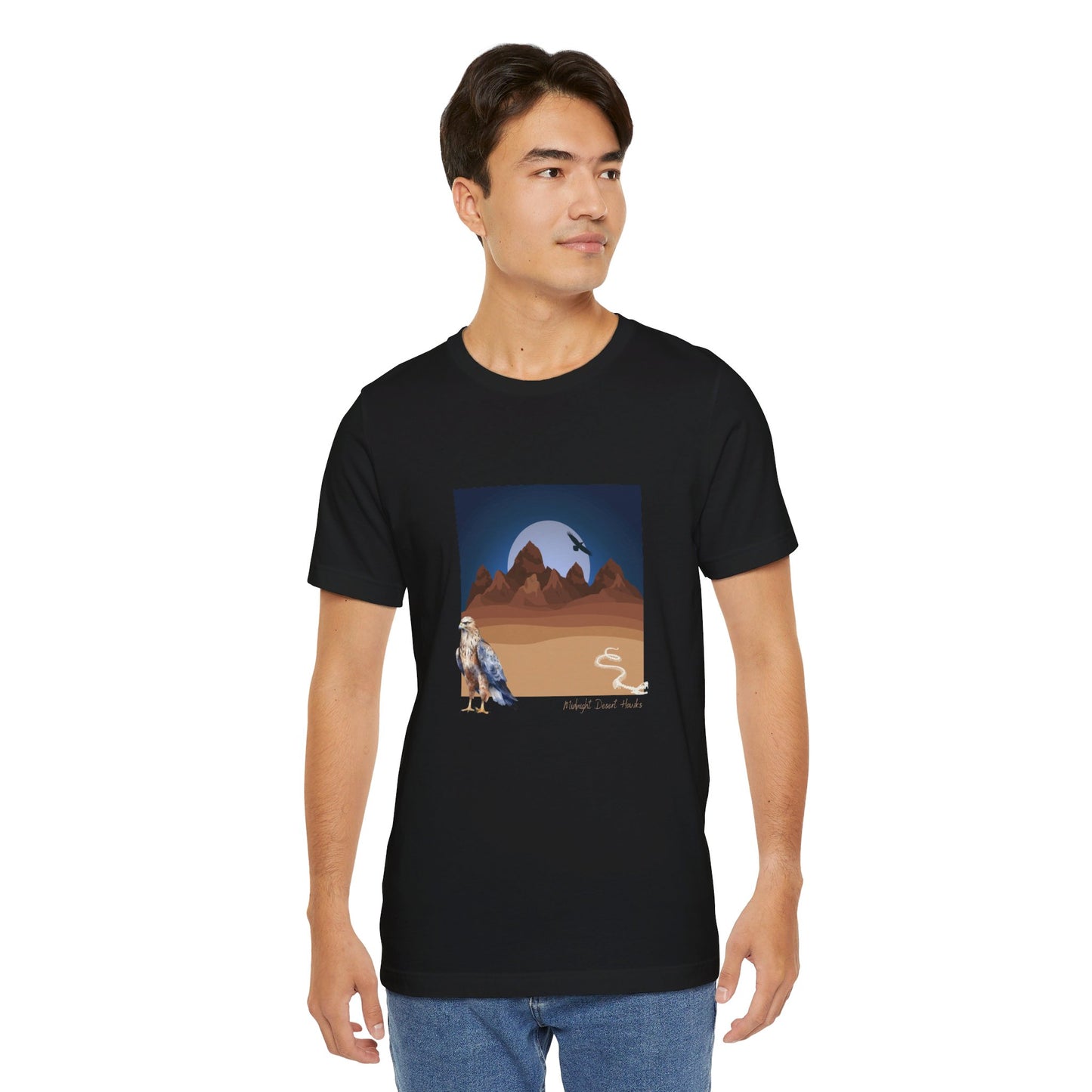 Midnight Desert Hawk-Unisex Jersey Short Sleeve Tee