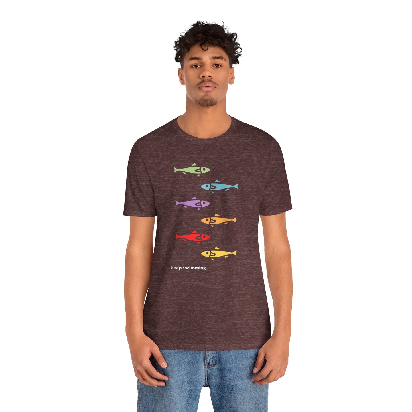 Keep Swimming Rainbow Unisex Jersey Short Sleeve Tee