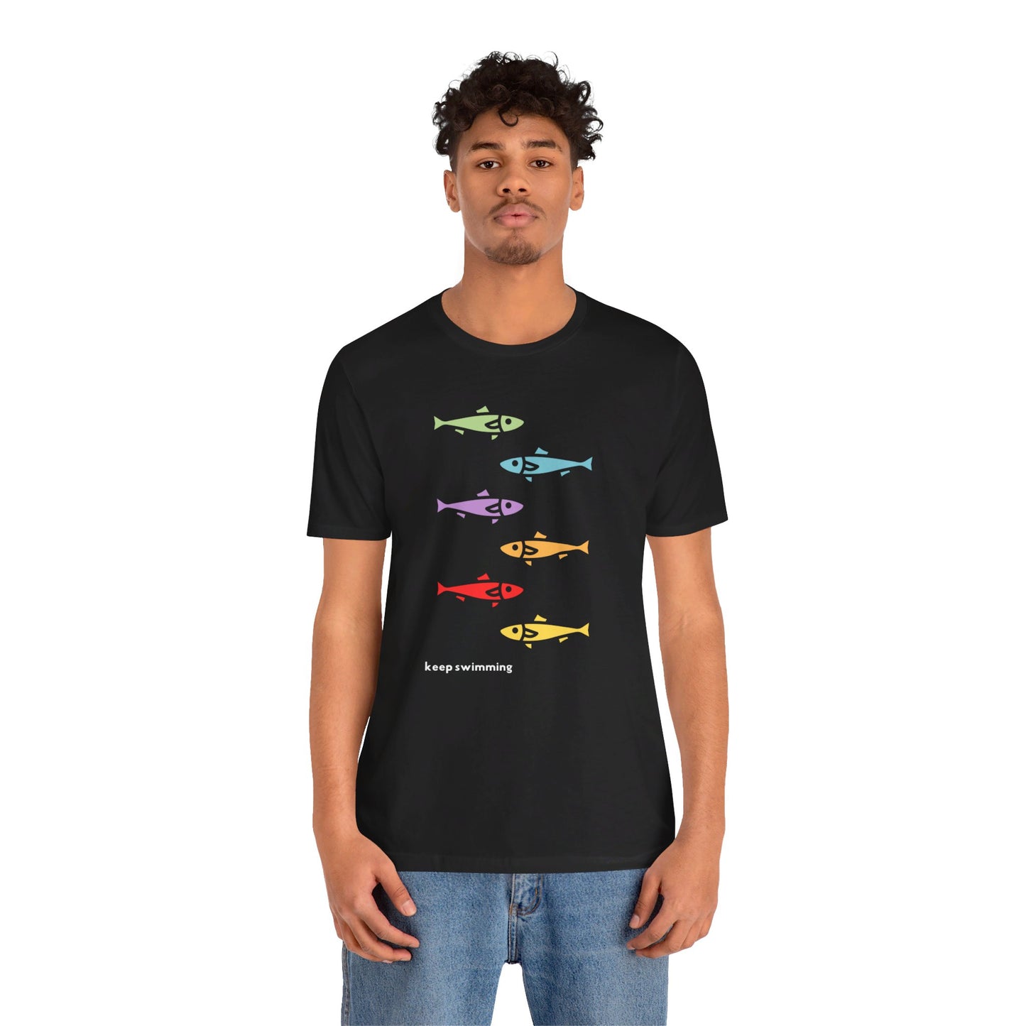 Keep Swimming Rainbow Unisex Jersey Short Sleeve Tee