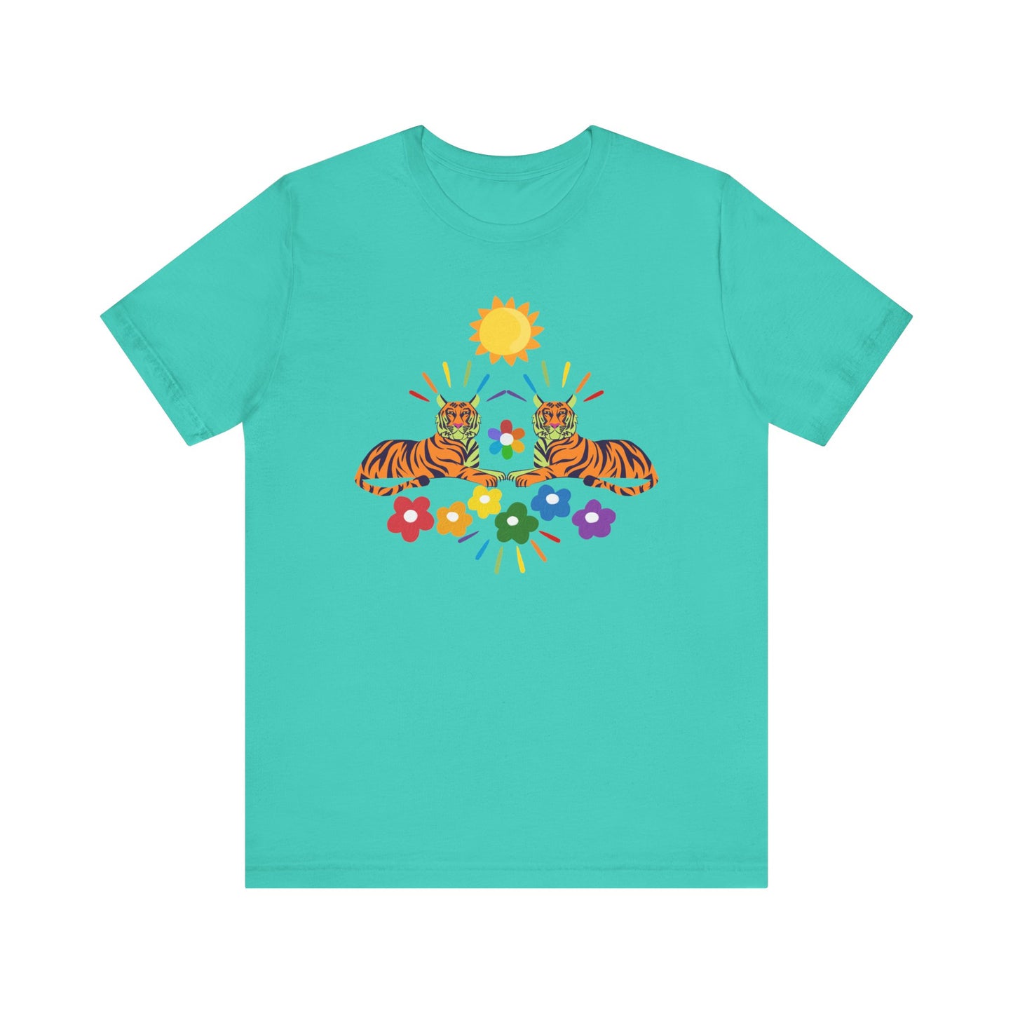 Tiger Flower Unisex Jersey Short Sleeve Tee