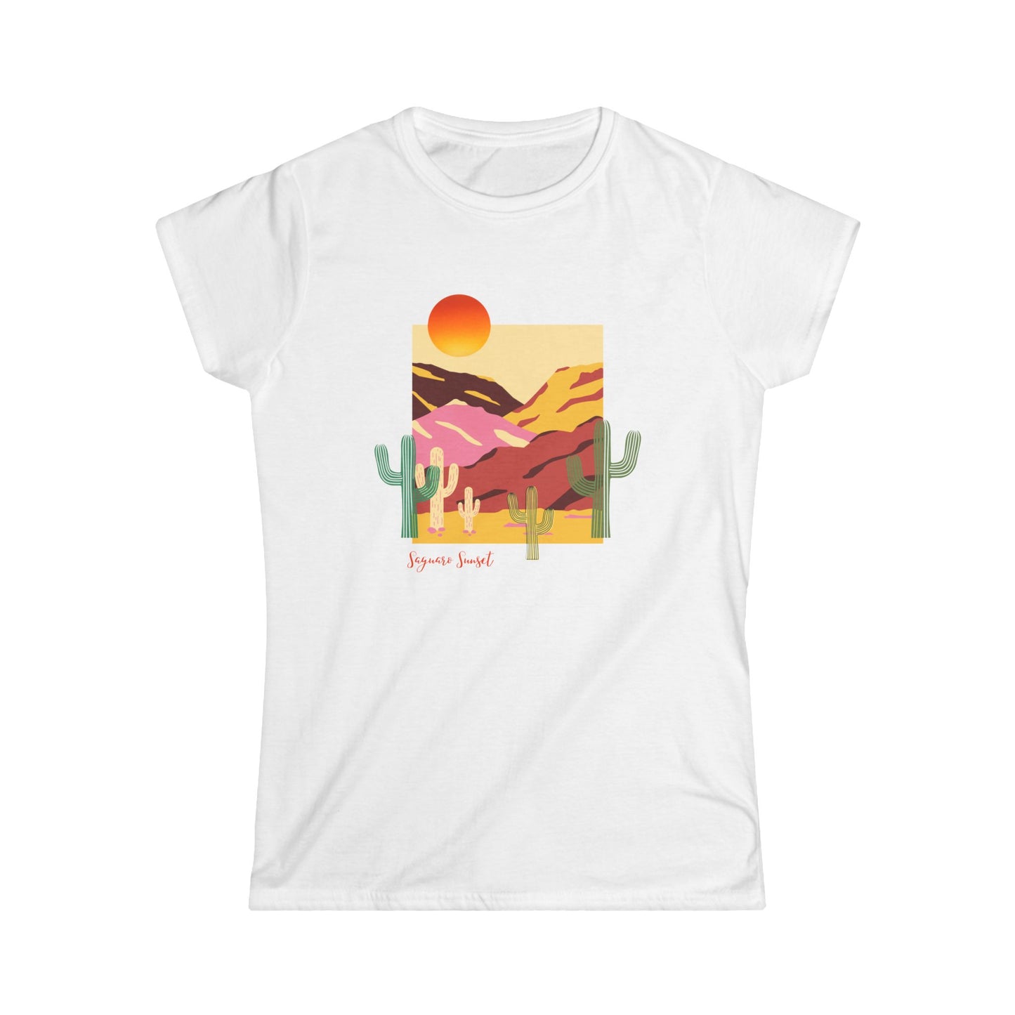 Saguaro Sunset- Women's Softstyle Tee