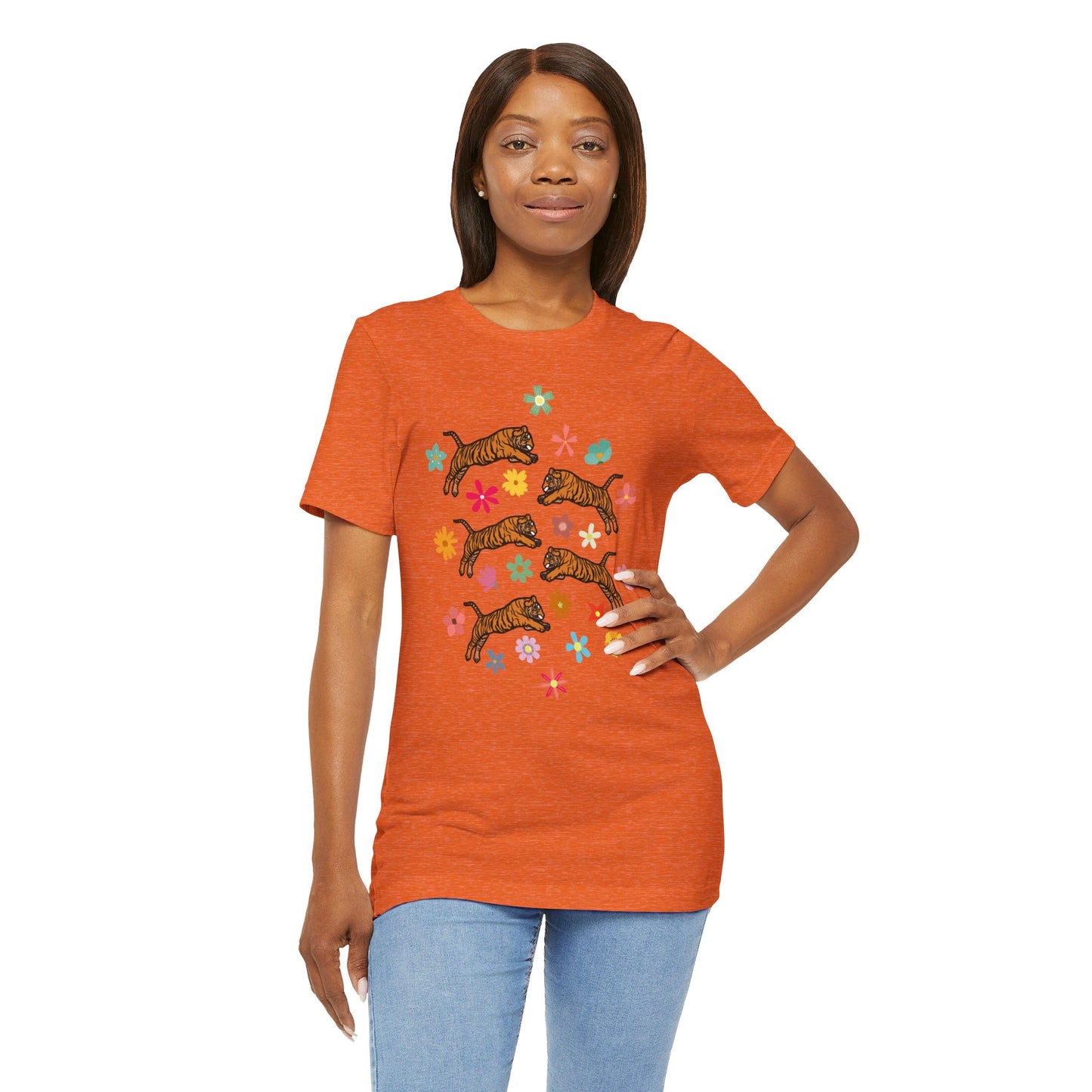 Flower Tiger - Unisex Jersey Short Sleeve Tee