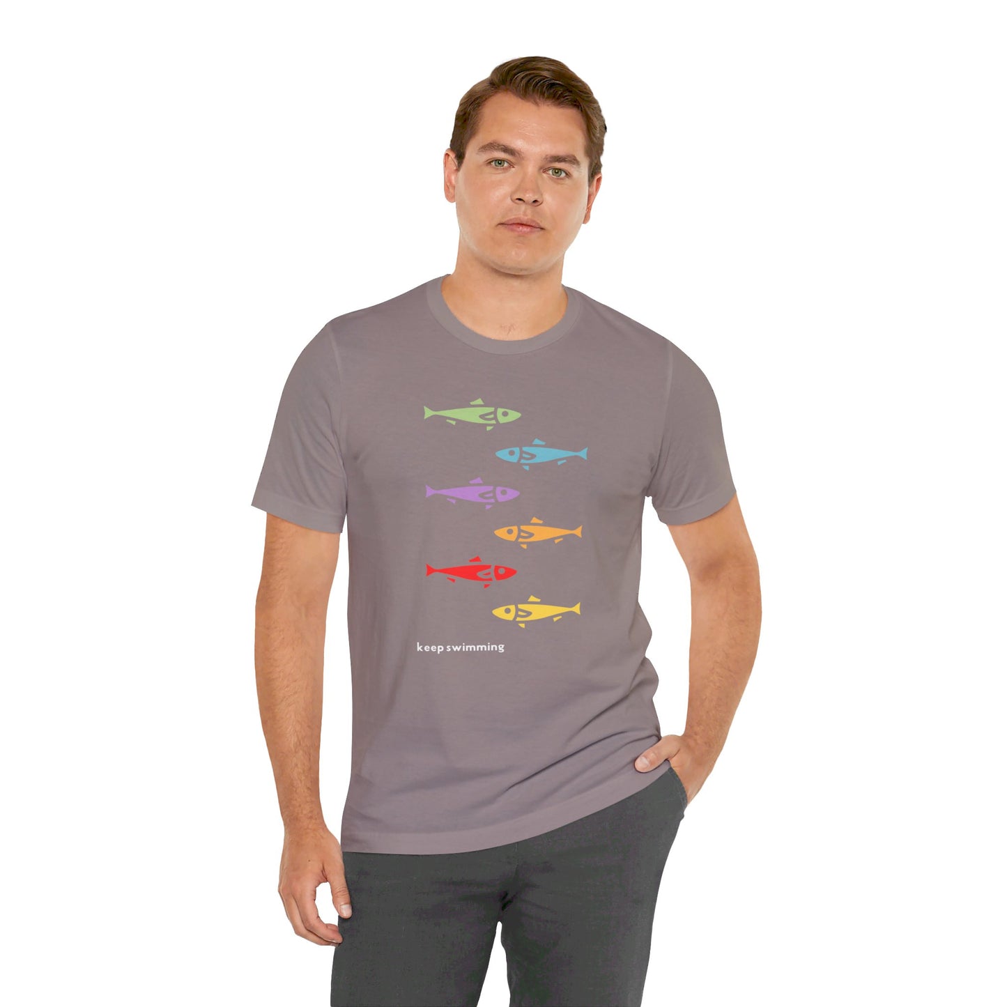 Keep Swimming Rainbow Unisex Jersey Short Sleeve Tee