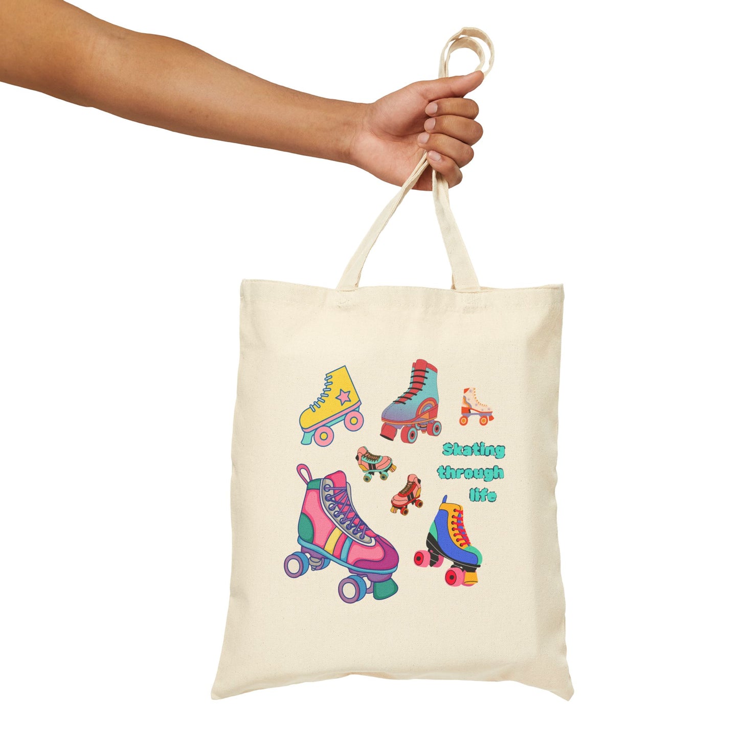 Skating Natural Cotton Canvas Tote Bag