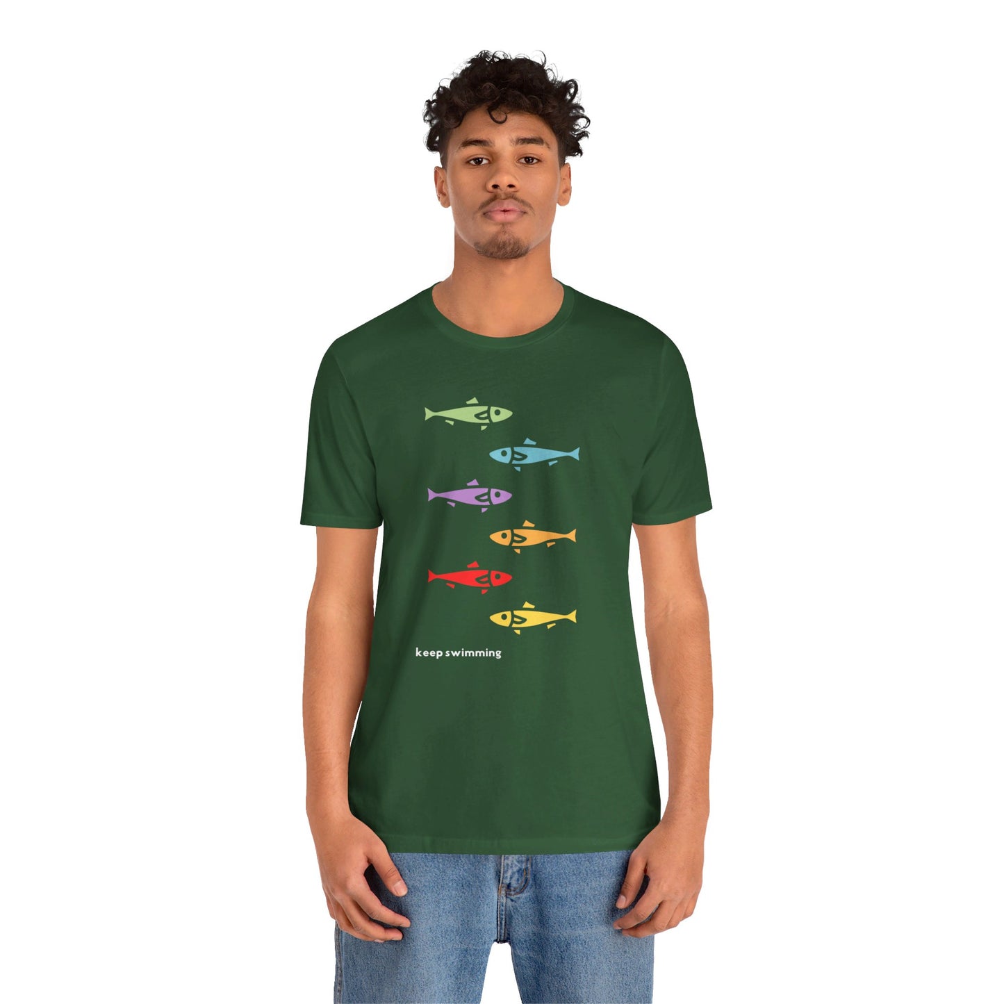 Keep Swimming Rainbow Unisex Jersey Short Sleeve Tee