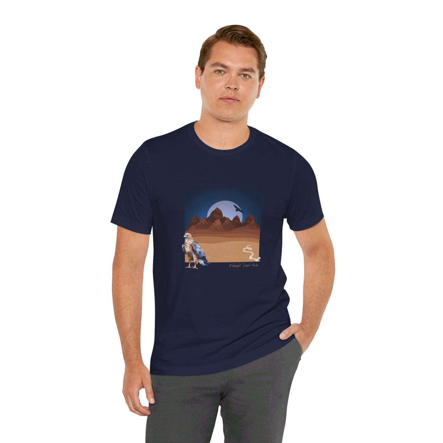 Midnight Desert Hawk-Unisex Jersey Short Sleeve Tee