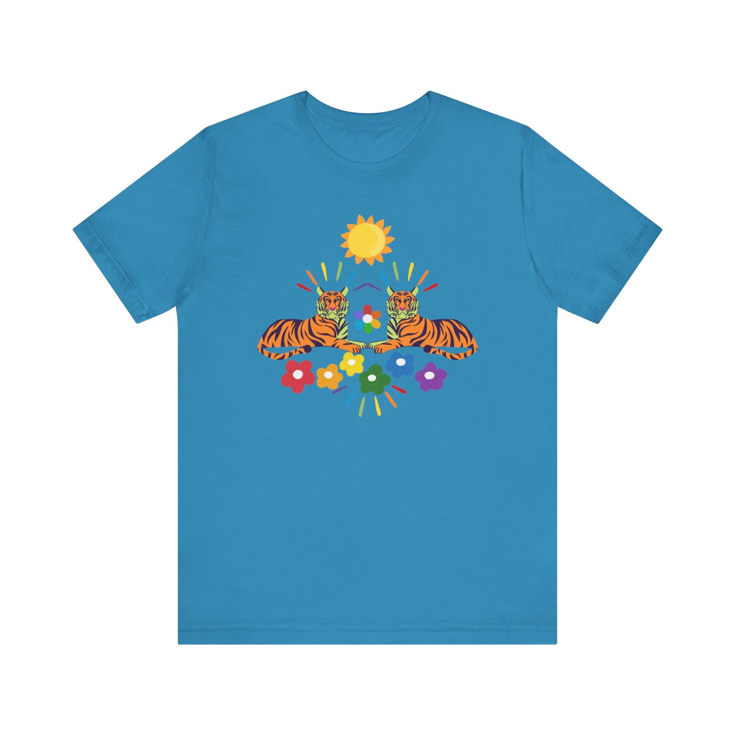 Tiger Flower Unisex Jersey Short Sleeve Tee