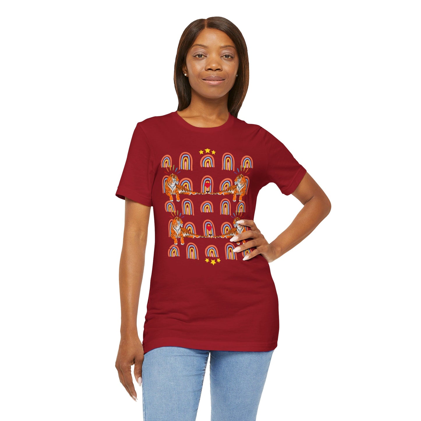 Rainbow Tigers - Unisex Jersey Short Sleeve Tee