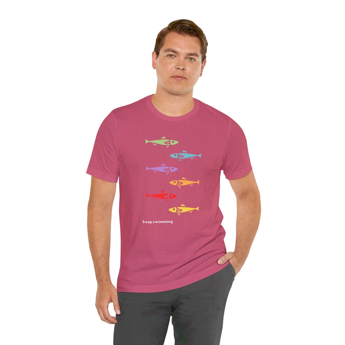 Keep Swimming Rainbow Unisex Jersey Short Sleeve Tee