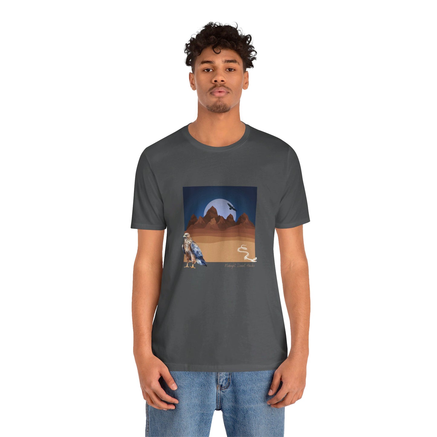 Midnight Desert Hawk-Unisex Jersey Short Sleeve Tee
