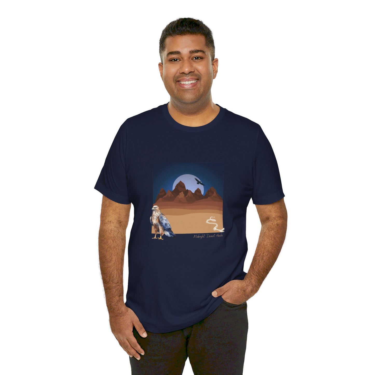 Midnight Desert Hawk-Unisex Jersey Short Sleeve Tee