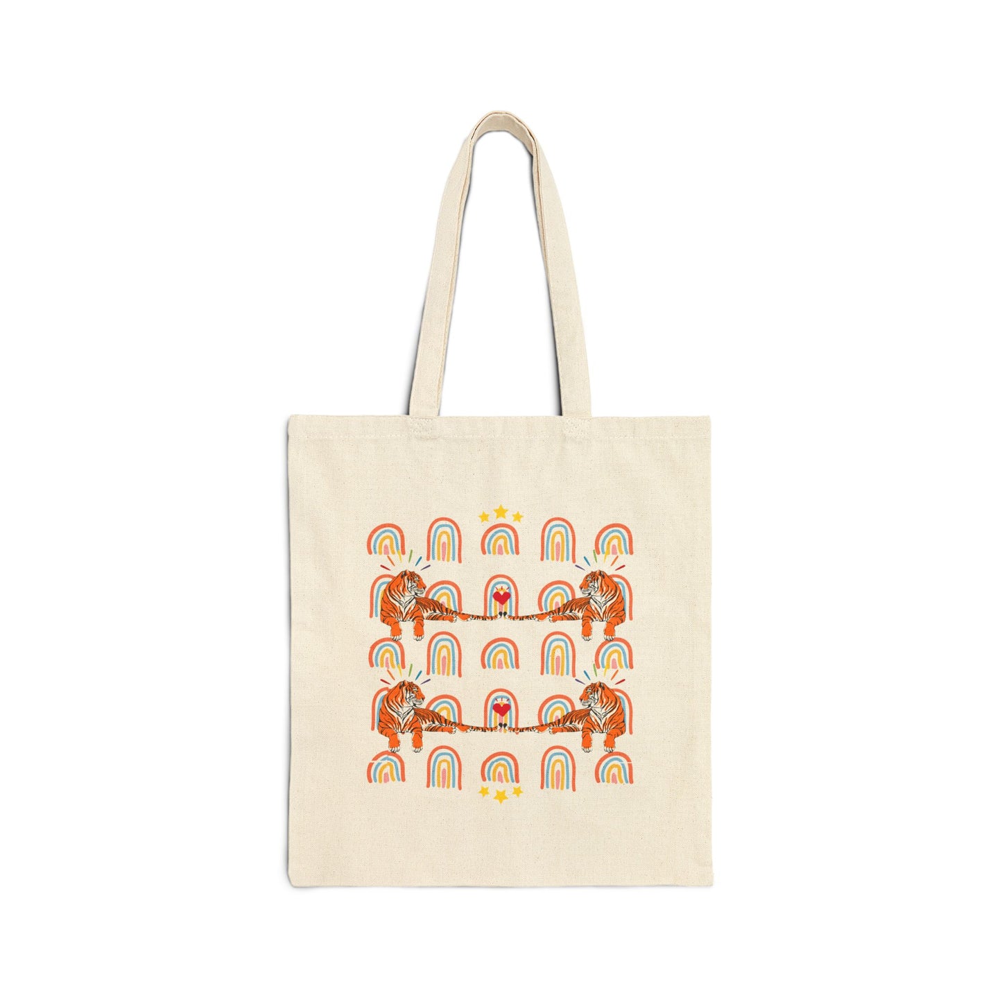 Rainbow Tigers Cotton Canvas Tote Bag