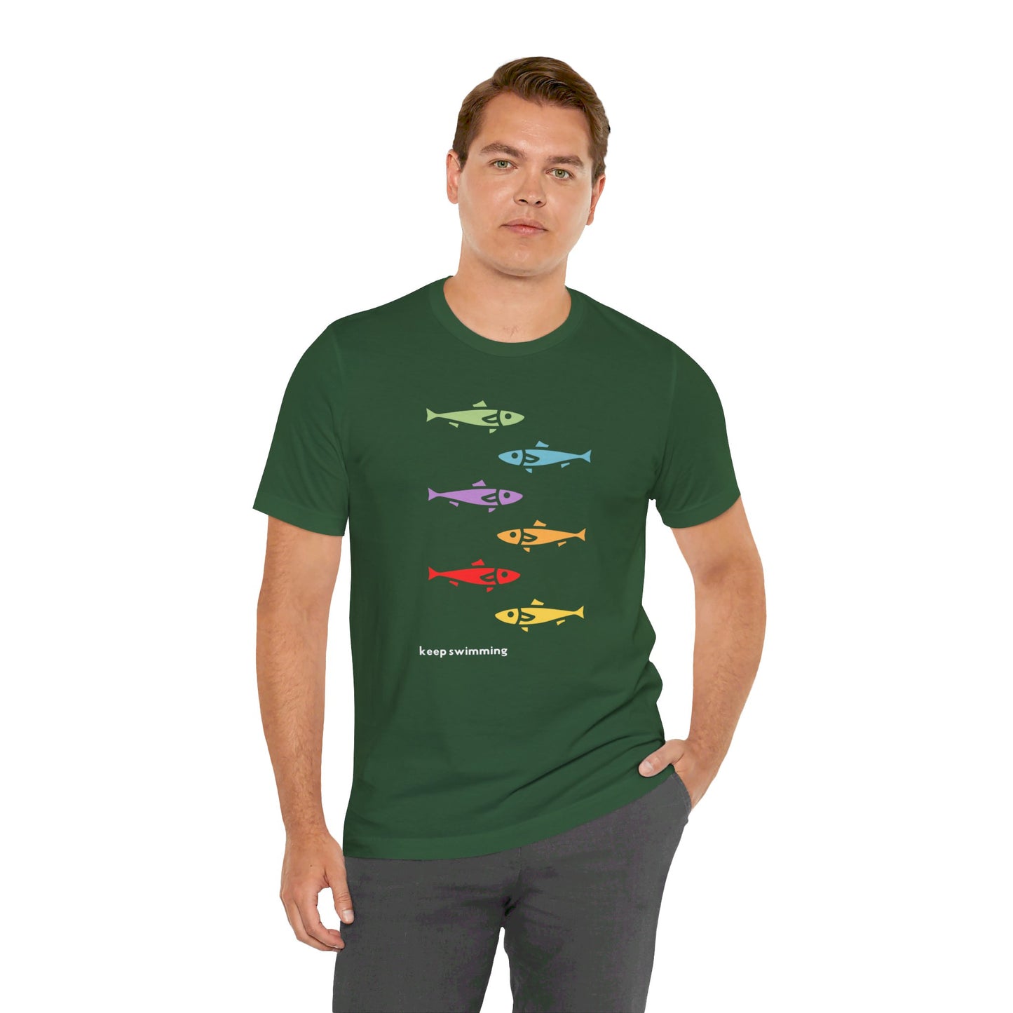 Keep Swimming Rainbow Unisex Jersey Short Sleeve Tee