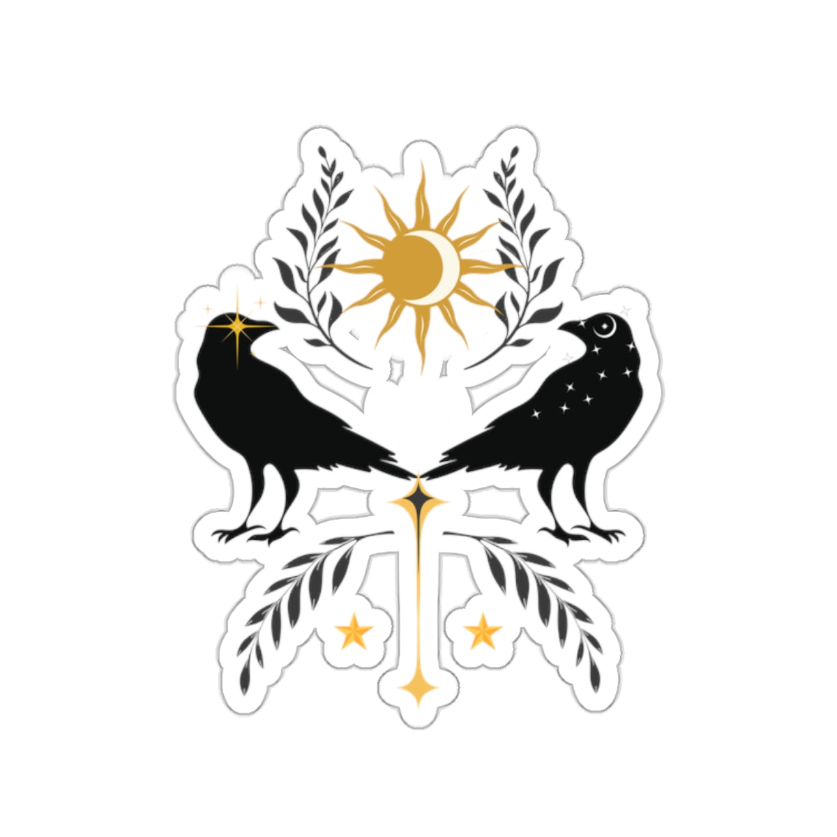 Sun-Moon Crow Kiss-Cut Stickers