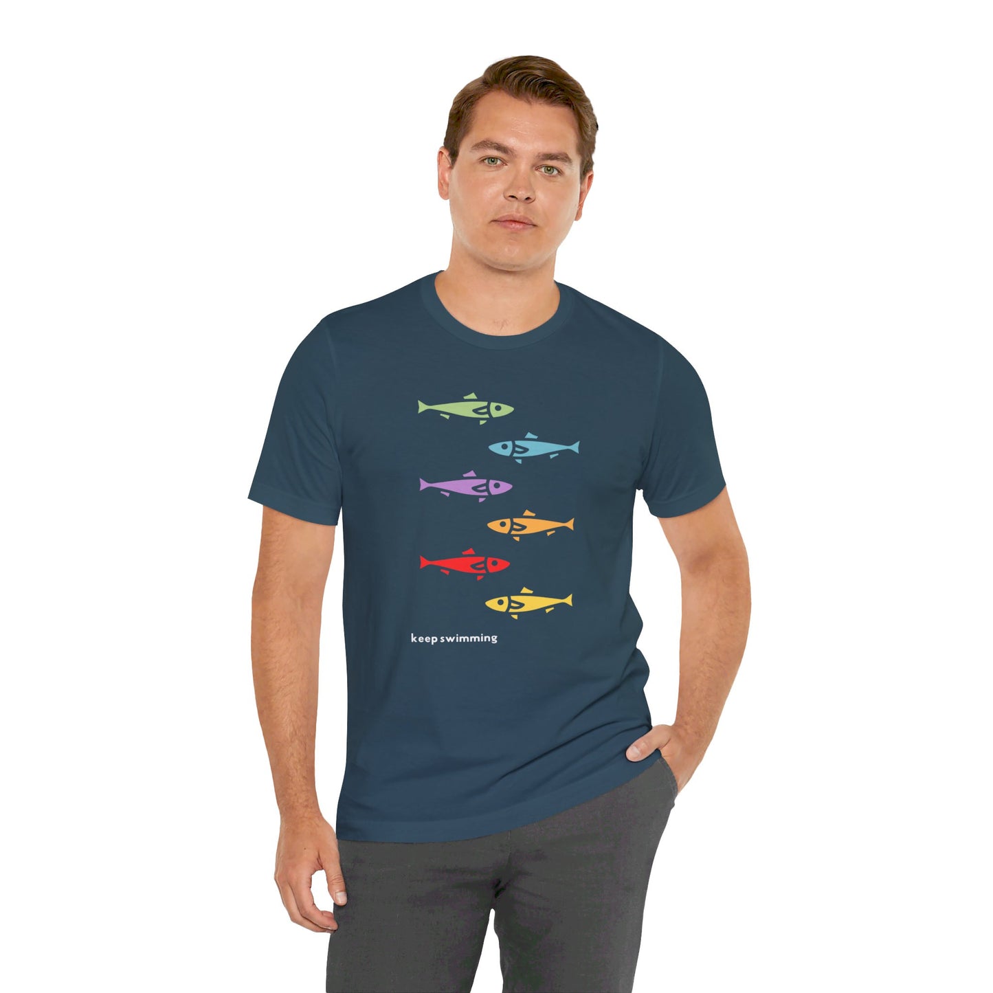 Keep Swimming Rainbow Unisex Jersey Short Sleeve Tee
