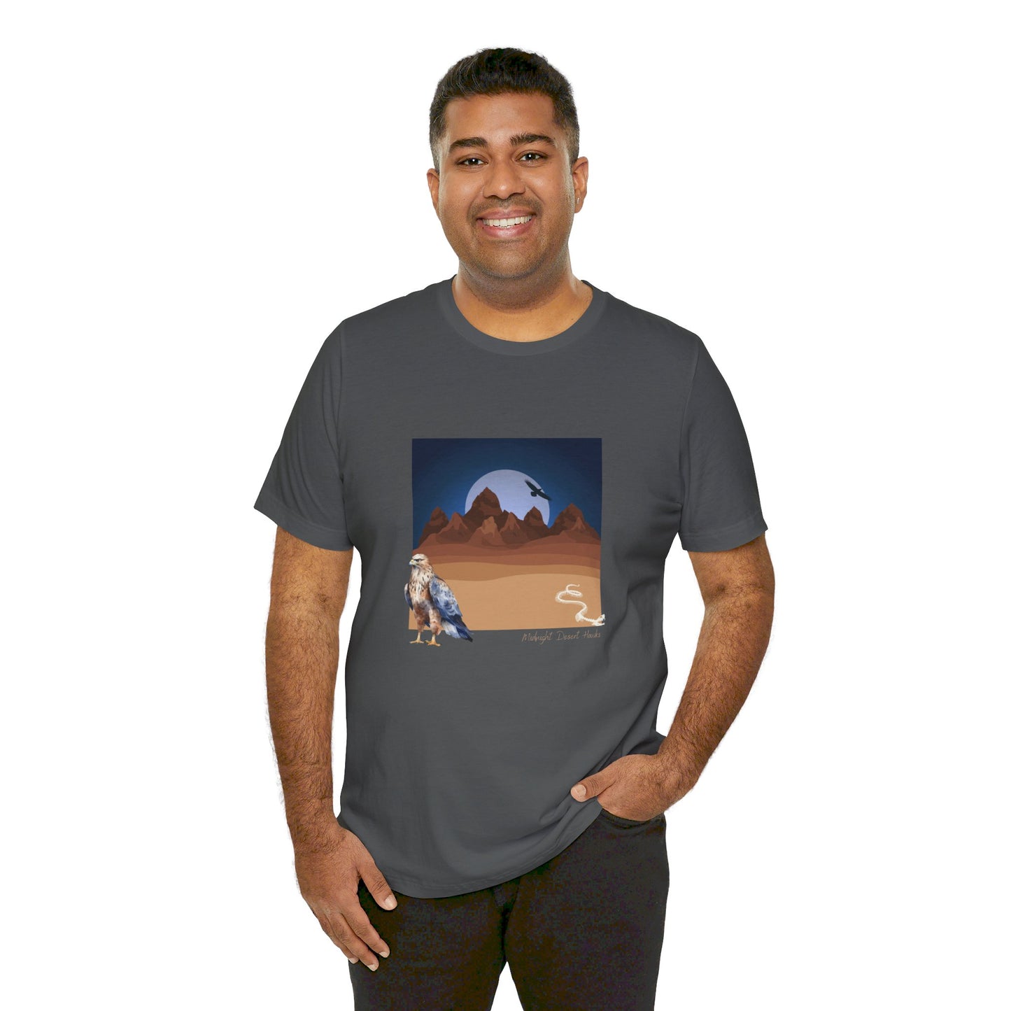 Midnight Desert Hawk-Unisex Jersey Short Sleeve Tee