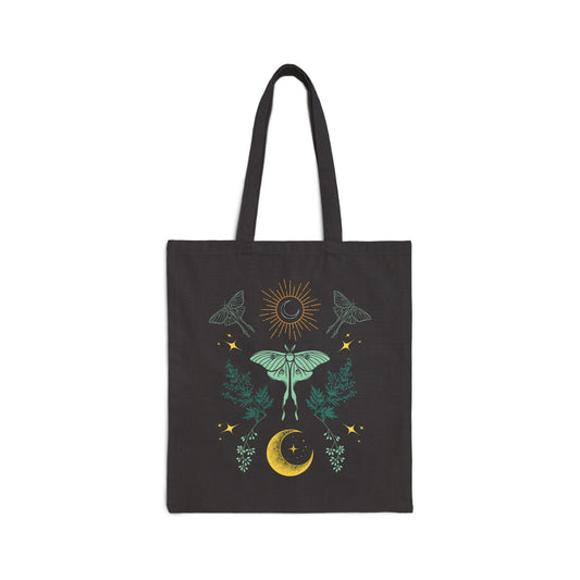 Luna Moth Cotton Canvas Tote Bag