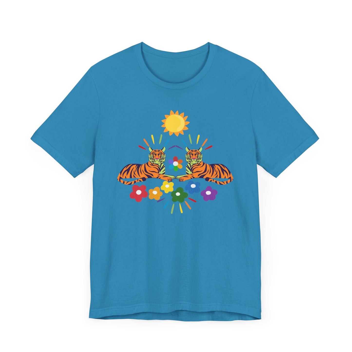Tiger Flower Unisex Jersey Short Sleeve Tee