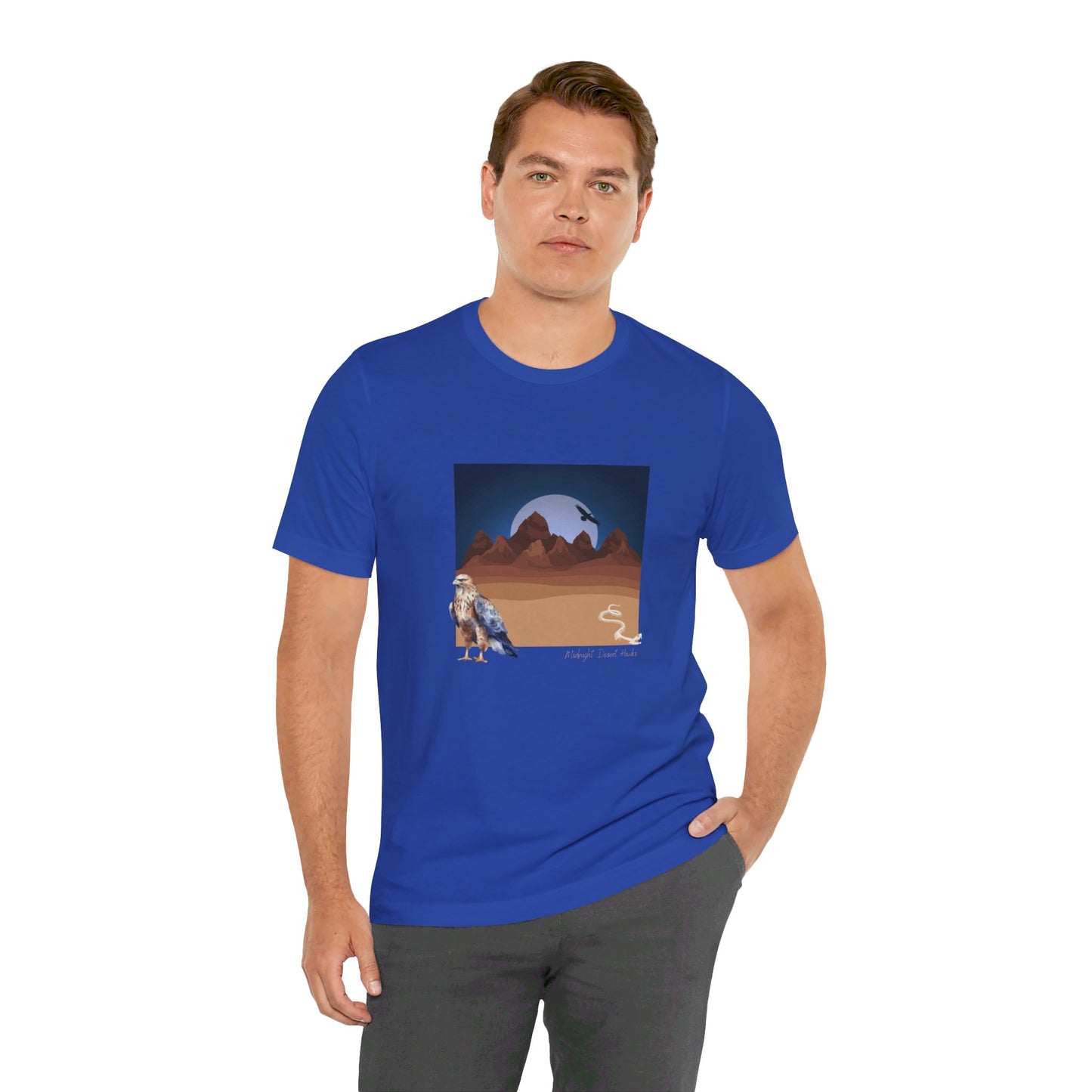 Midnight Desert Hawk-Unisex Jersey Short Sleeve Tee