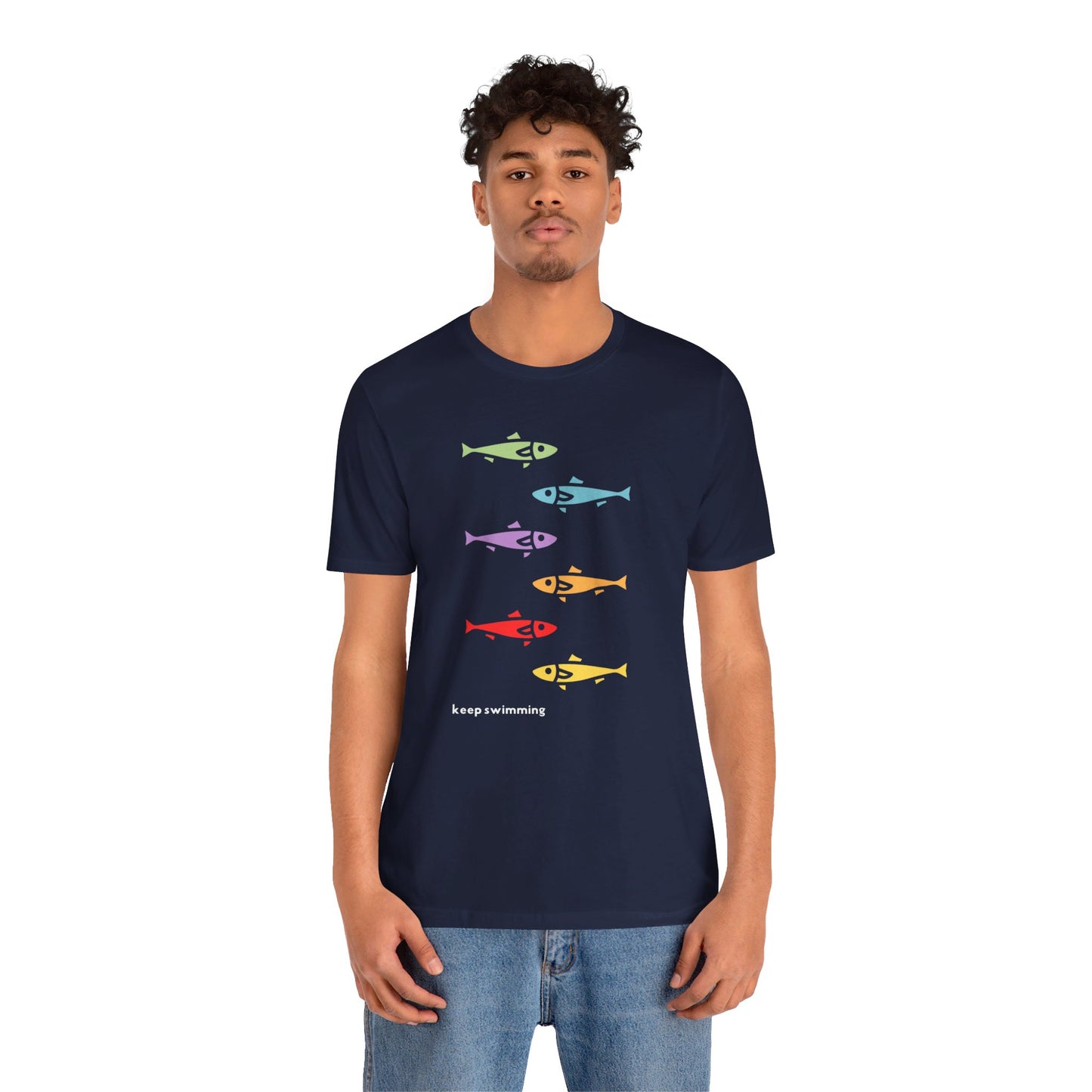 Keep Swimming Rainbow Unisex Jersey Short Sleeve Tee