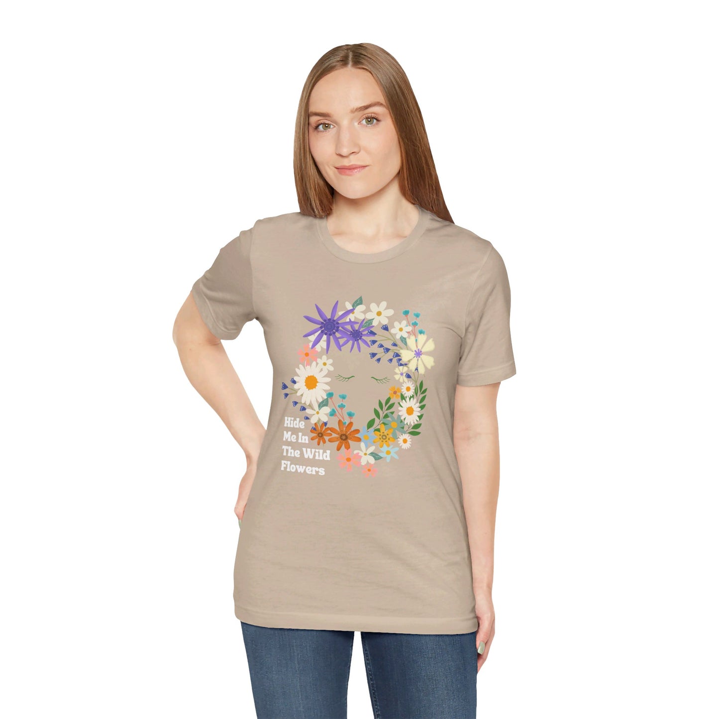 Hide Me In The WIldflowers Unisex Jersey Short Sleeve Tee