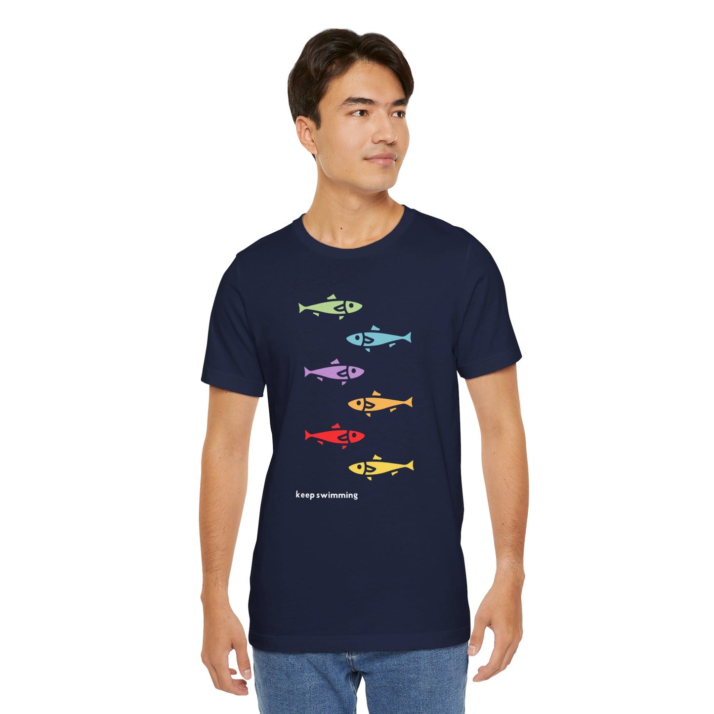 Keep Swimming Rainbow Unisex Jersey Short Sleeve Tee