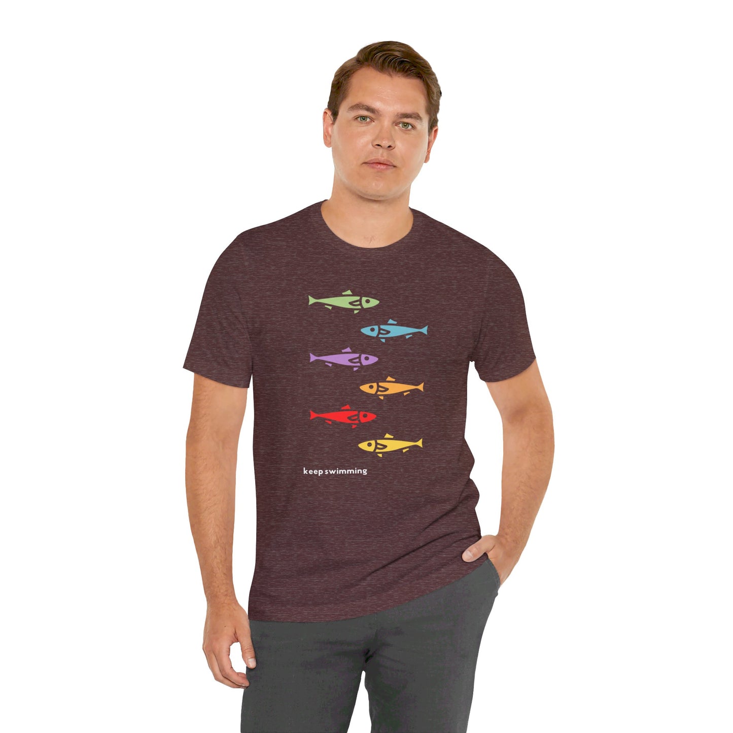 Keep Swimming Rainbow Unisex Jersey Short Sleeve Tee